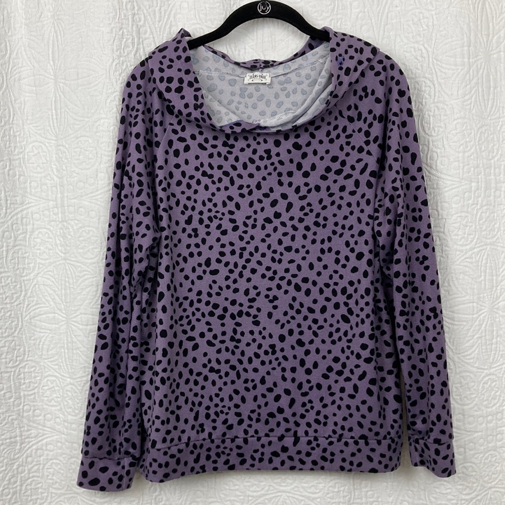 Texas True Threads Purple Polka Dot Women's Hoodie Medium